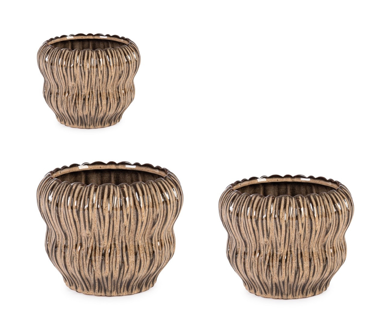 Zestaw wazonów CHAINAT brązowy Ø16,Ø22,Ø30 z terakoty Bizzotto