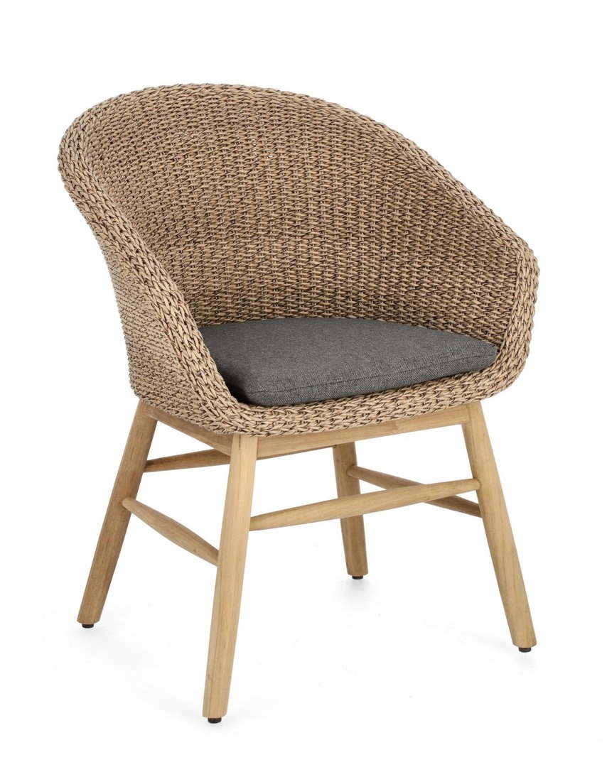 Krzesło ogrodowe GENESIS 62x57 aluminium teak Bizzotto