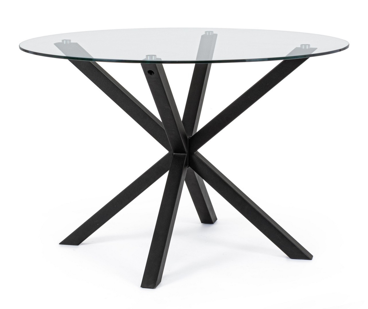 Stół May czarny Ø114x76cm szkło hartowane stal Bizzotto