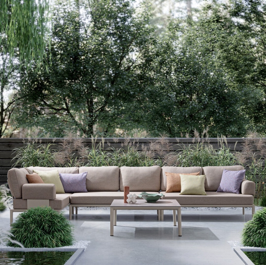 Zestaw GERALD beżowy aluminowy narożnik Bizzotto