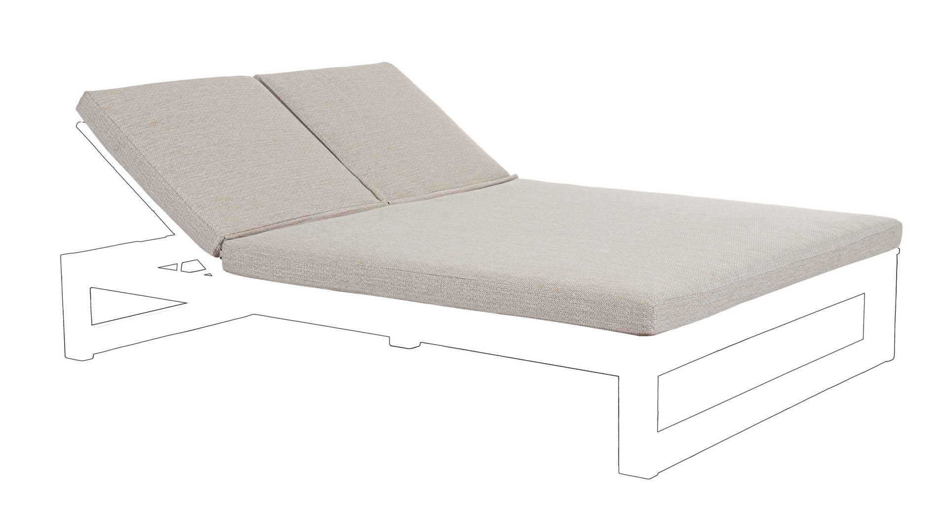 Poduszka na leżak podwójny HONOLULU beżowa 140x200 wodoodporna olefinowa Bizzotto