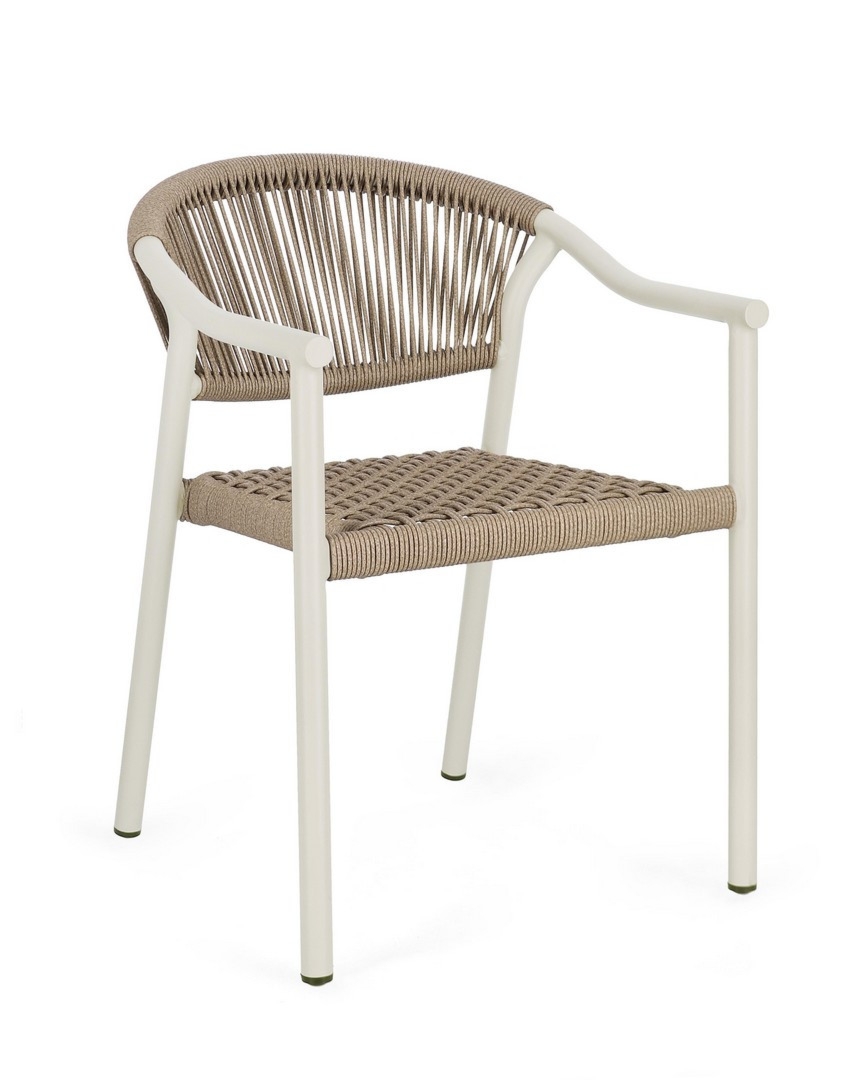 Krzesło ogrodowe CANARIAS piaskowe 56x60 aluminiowe Bizzotto