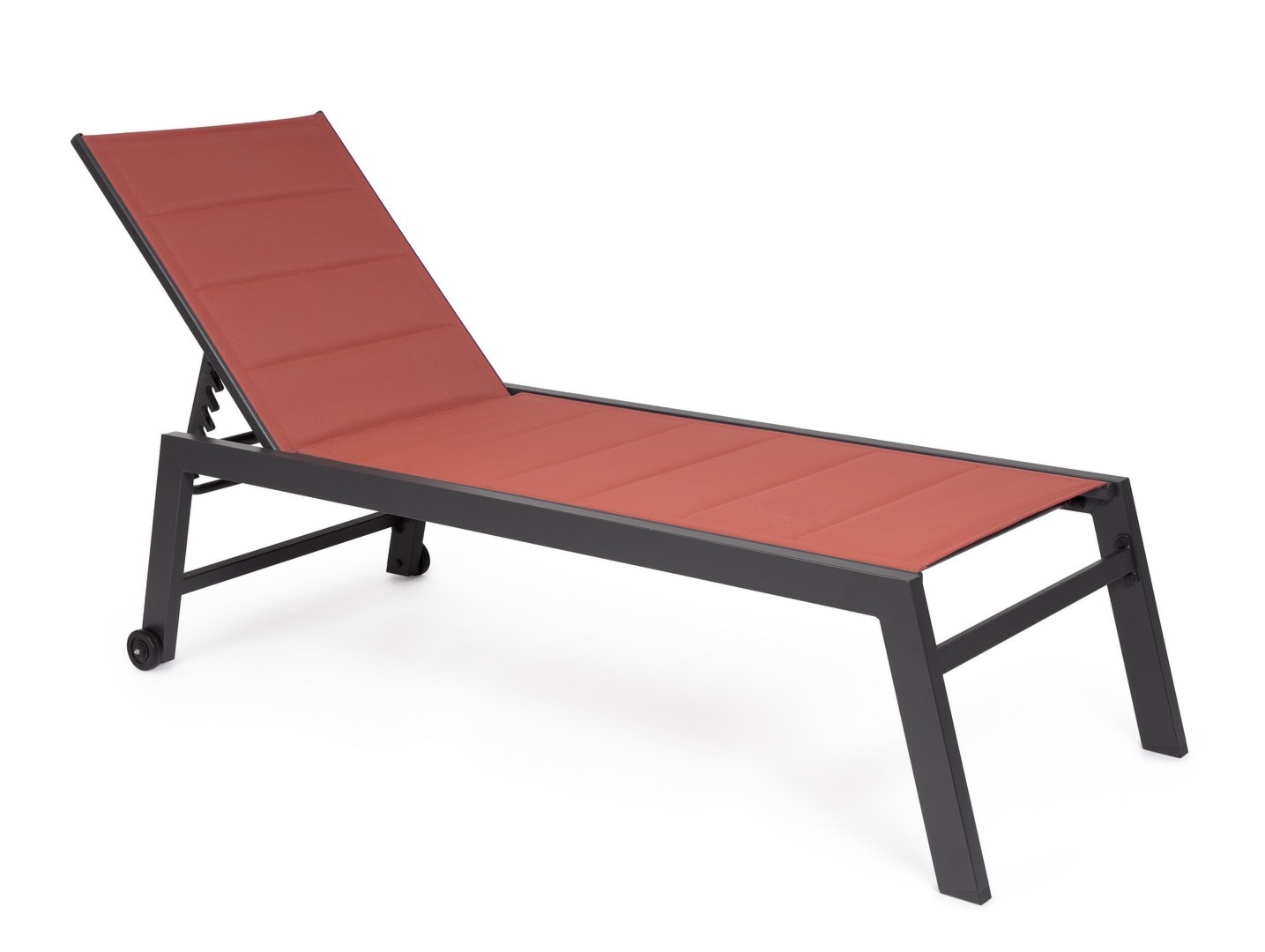 Leżak ogrodowy HILDE antracytowy / czerwony 65x200 aluminiowy Bizzotto