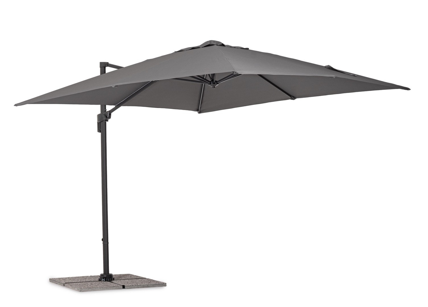 Parasol z nogą boczną SIVIGLIA antracytowy 300x300 aluminiowy Bizzotto