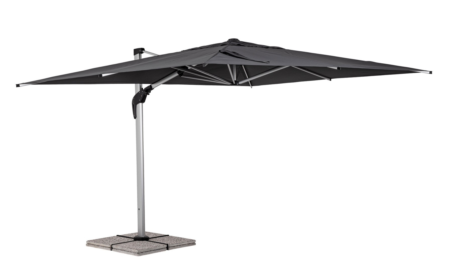 Profesjonalny parasol z nogą boczną ARIES ciemno-szary 400x300 aluminiowy Bizzotto