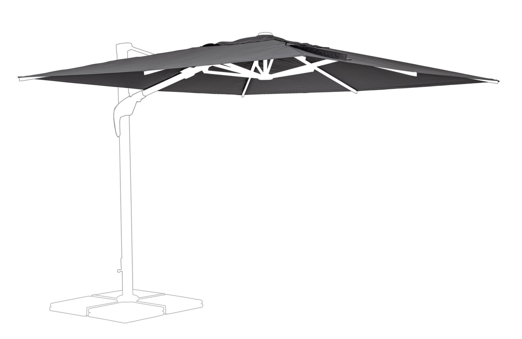 Poszycie do parasola ARIES ARIES ciemno-szary 300x300 z poliamidu Bizzotto