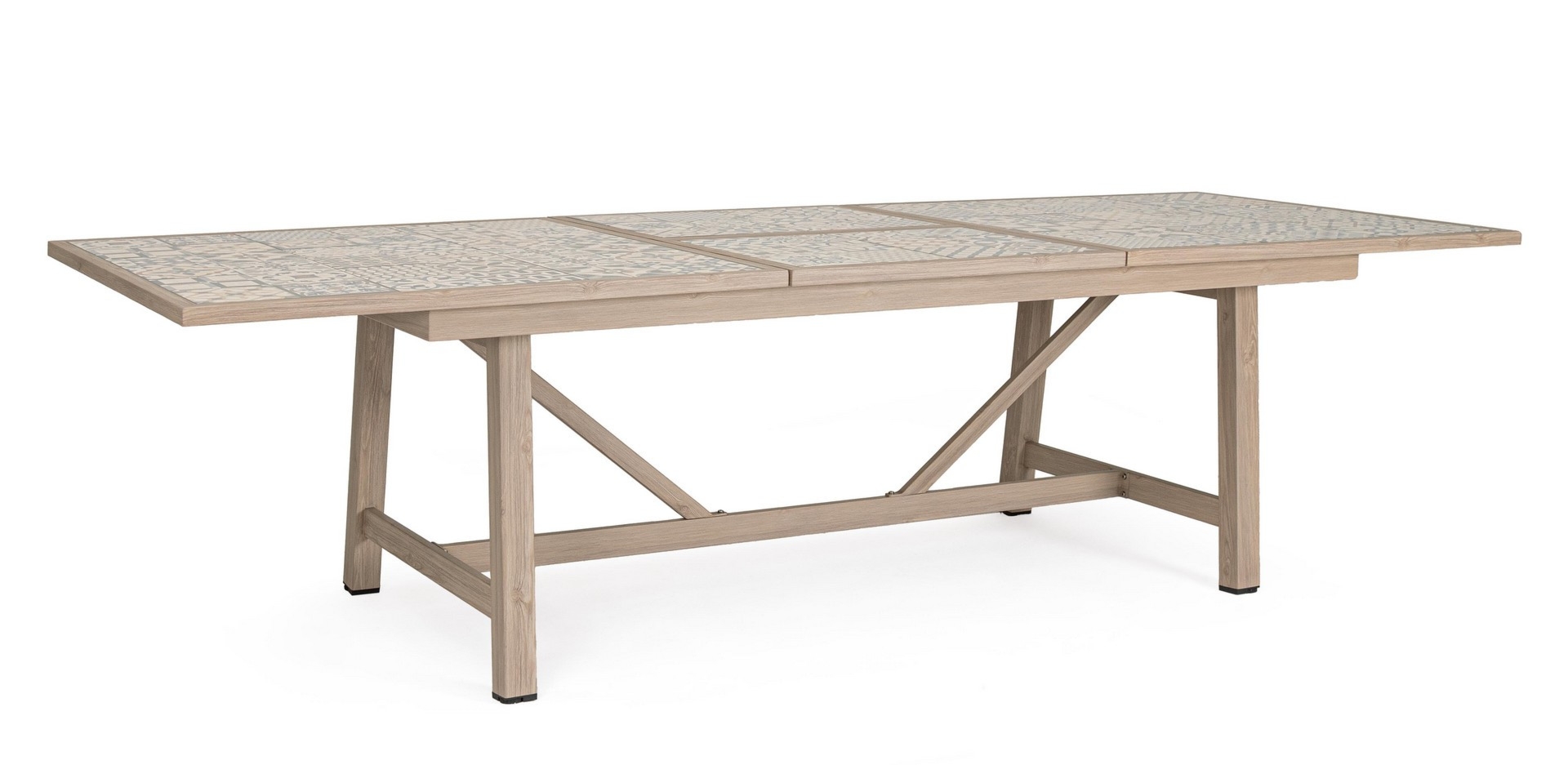 Stół ogrodowy rozkładany KALIMERA timber 212/285x106 aluminiowy z efektem drewna Bizzotto