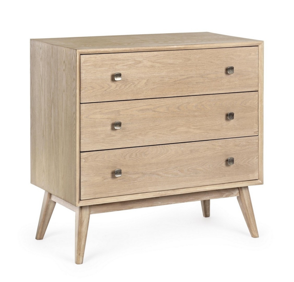 Komoda Alannis biała 80x40x80cm FIR MDF stal Bizzotto