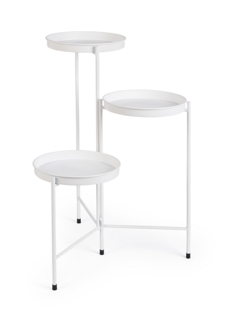 Stojak na donice HENLEY biały 47,5x42,5x60h stalowy Bizzotto