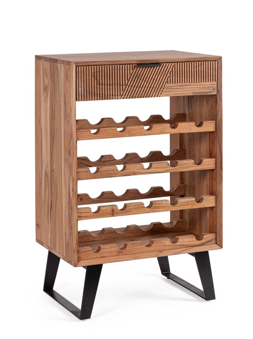 Półka na wino Isar akacjowa 60x40x95cm drewno akacjowe Bizzotto