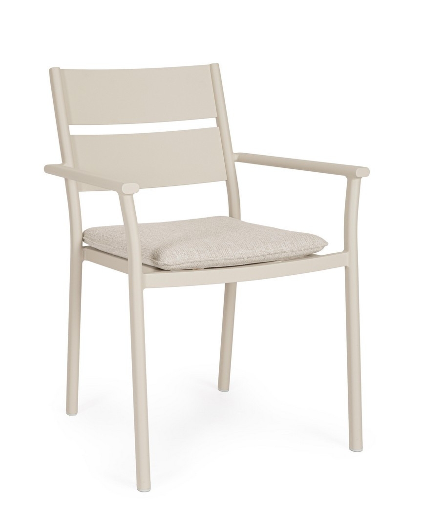 Krzesło ogrodowe MOLOKAI piaskowe 65.5x62 aluminiowe Bizzotto