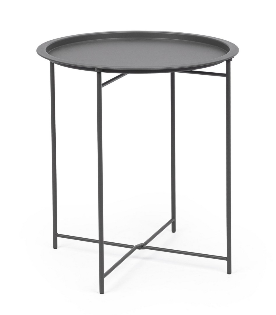 Stolik kawowy AUSTIN antracytowy Ø46 stalowy Bizzotto