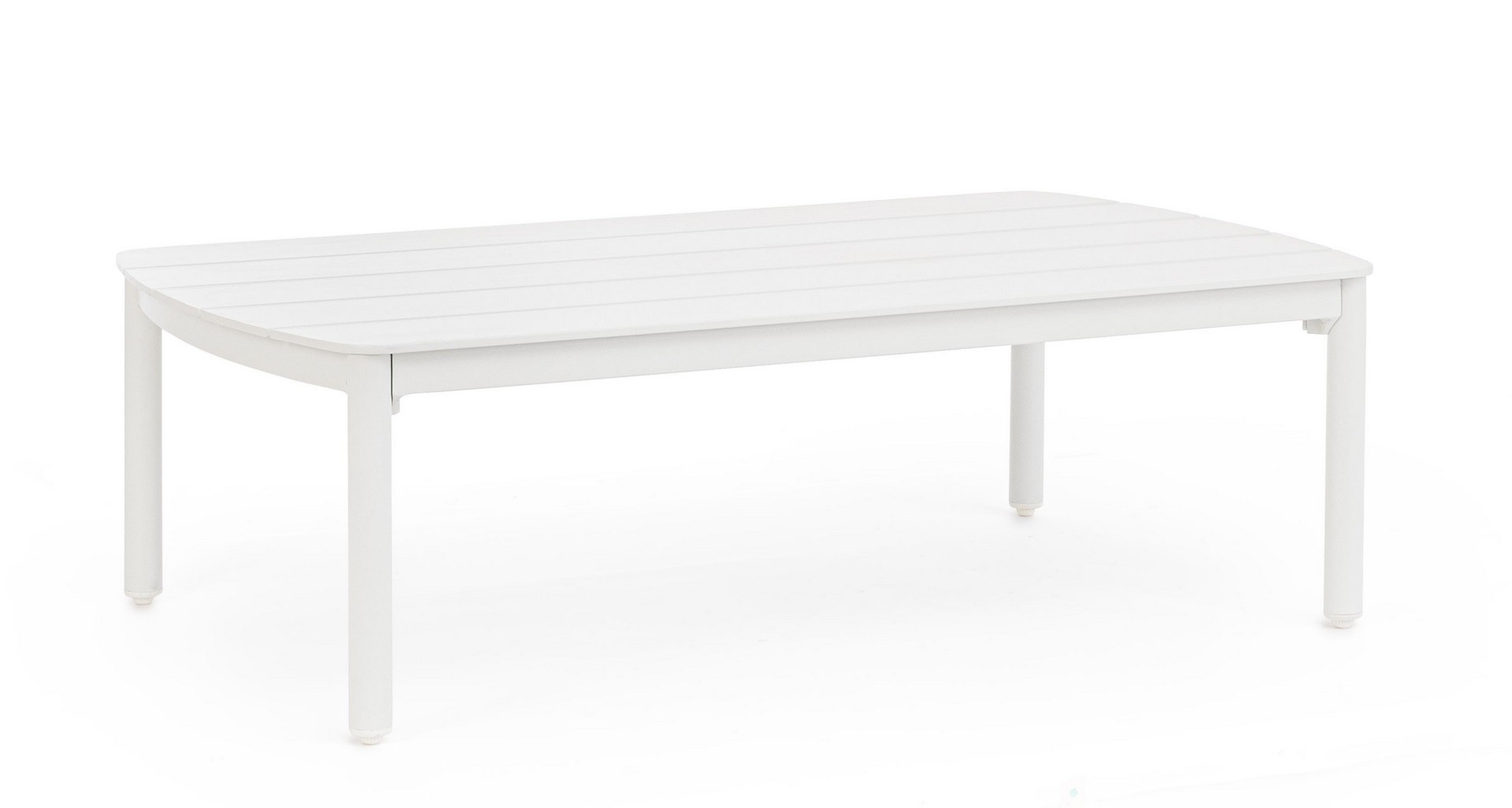 Stolik kawowy FENIX biały 115x68.5 aluminiowy Bizzotto