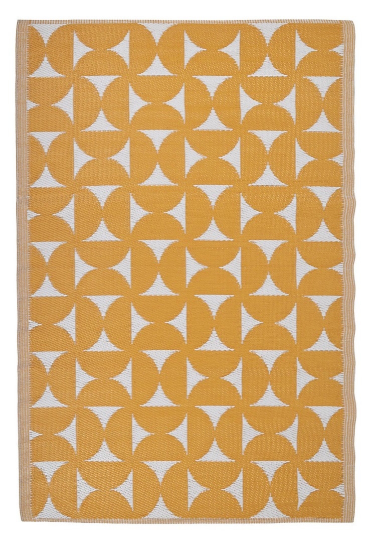 Dywan zewnętrzny IDY żółto biały 160x230 z polipropylenu Bizzotto