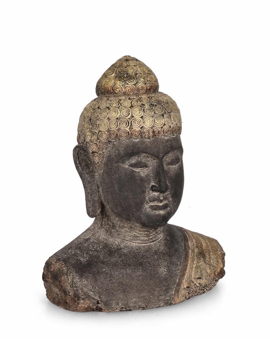 Dekoracja głowa Buddy GREY złota Ø20 z magnezu Bizzotto