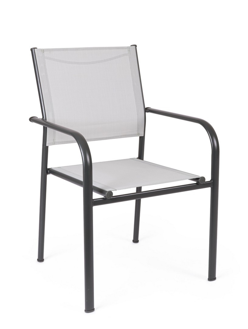 Krzesło ogrodowe MISSOURI antracyt/szary 55x56.5 stalowe Bizzotto