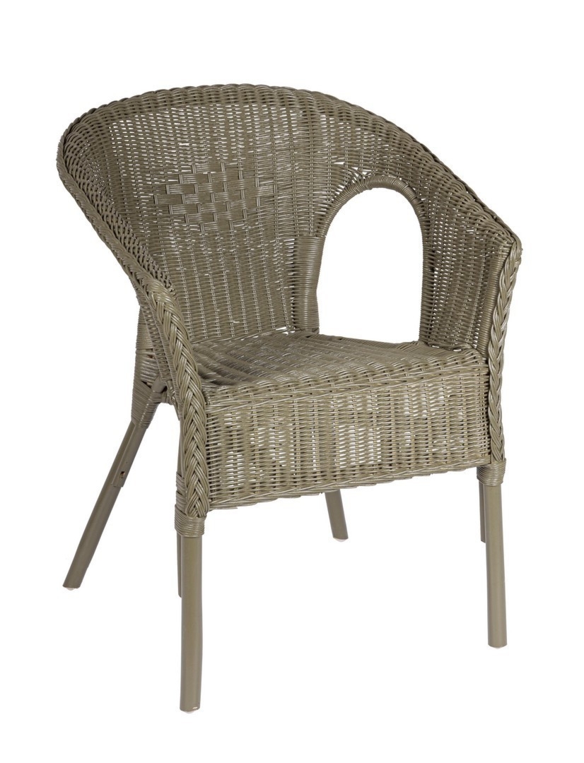 Fotel ogrodowy ALLISS oliwkowy 58x61 z rattanu Bizzotto