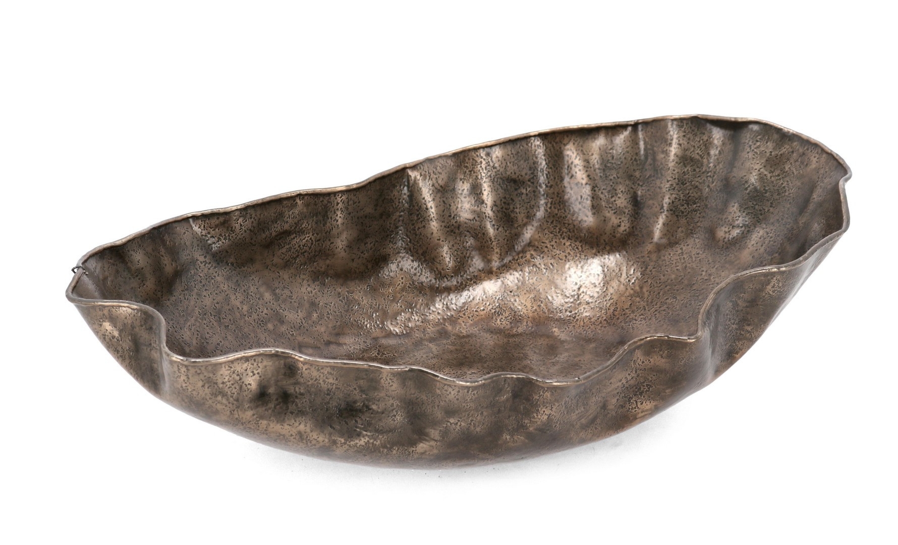 Taca dekoracyjna PRADESH złota 46x25x10h z terakoty Bizzotto