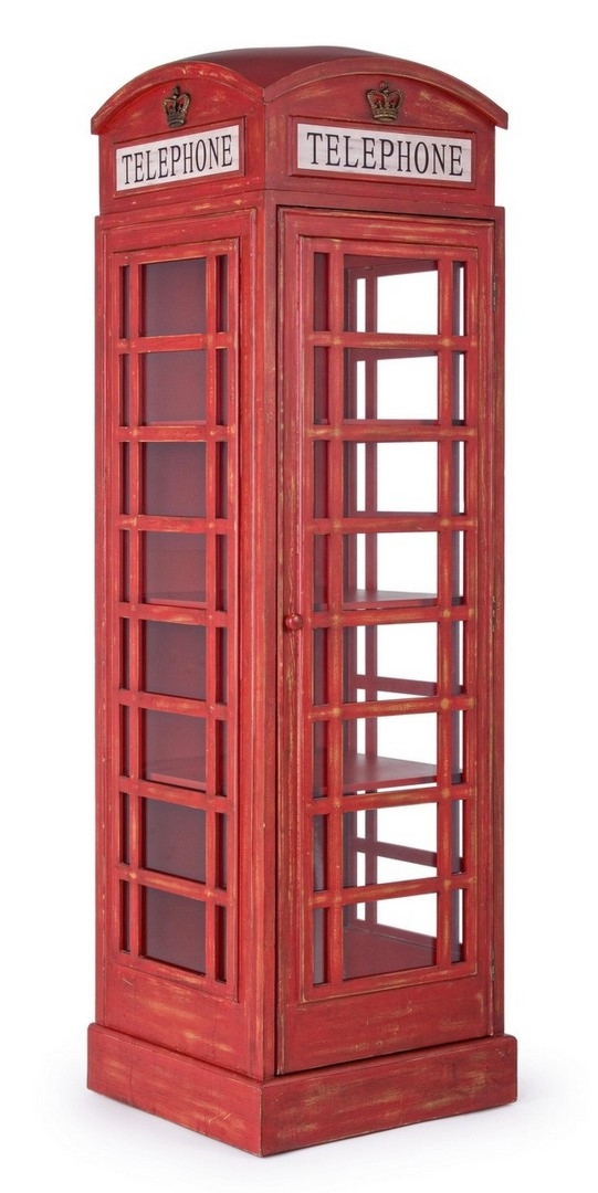 Regał Red czerwone 53x51,5x180cm jodła i MDF Bizzotto