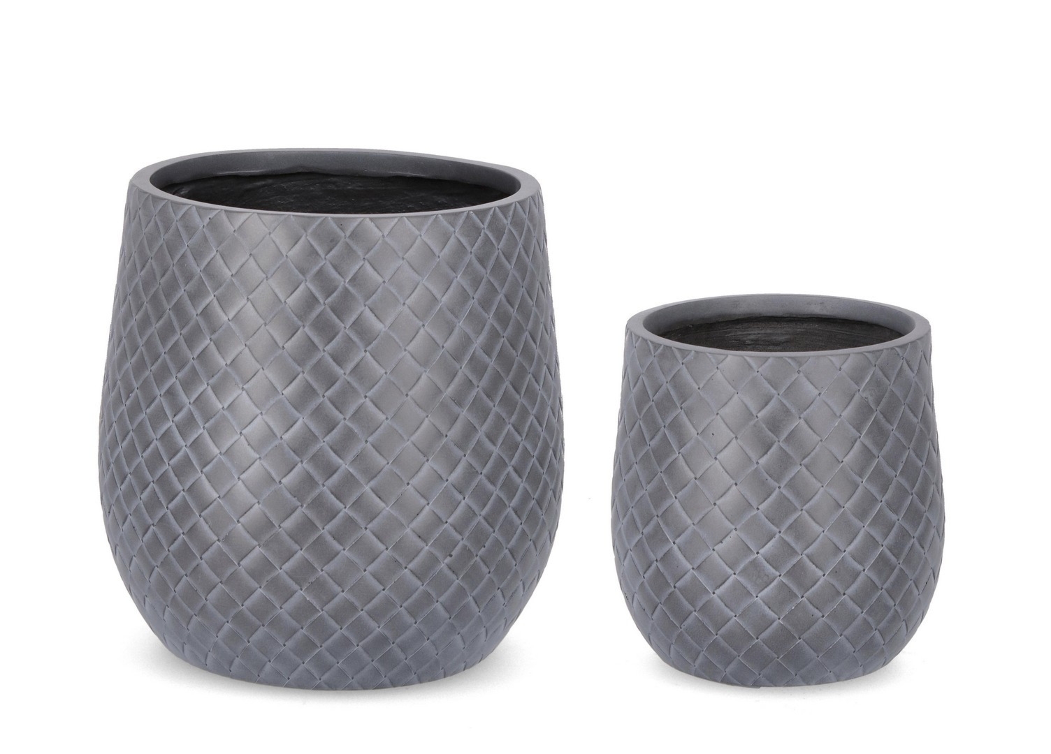 Zestaw donic ogrodowych RHOMBUS antracytowy Ø31,Ø43 z włókna szklanego i gliny Bizzotto