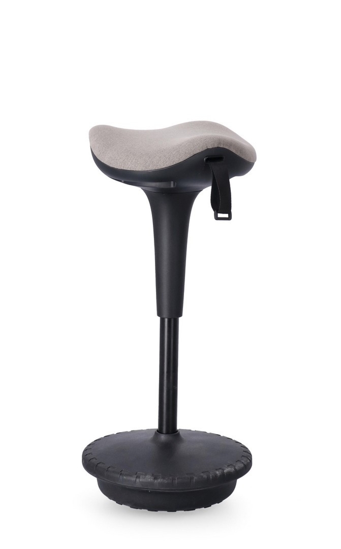 Stołek Caleb beżowy Ø34cm z nylonu z PU i PET Bizzotto