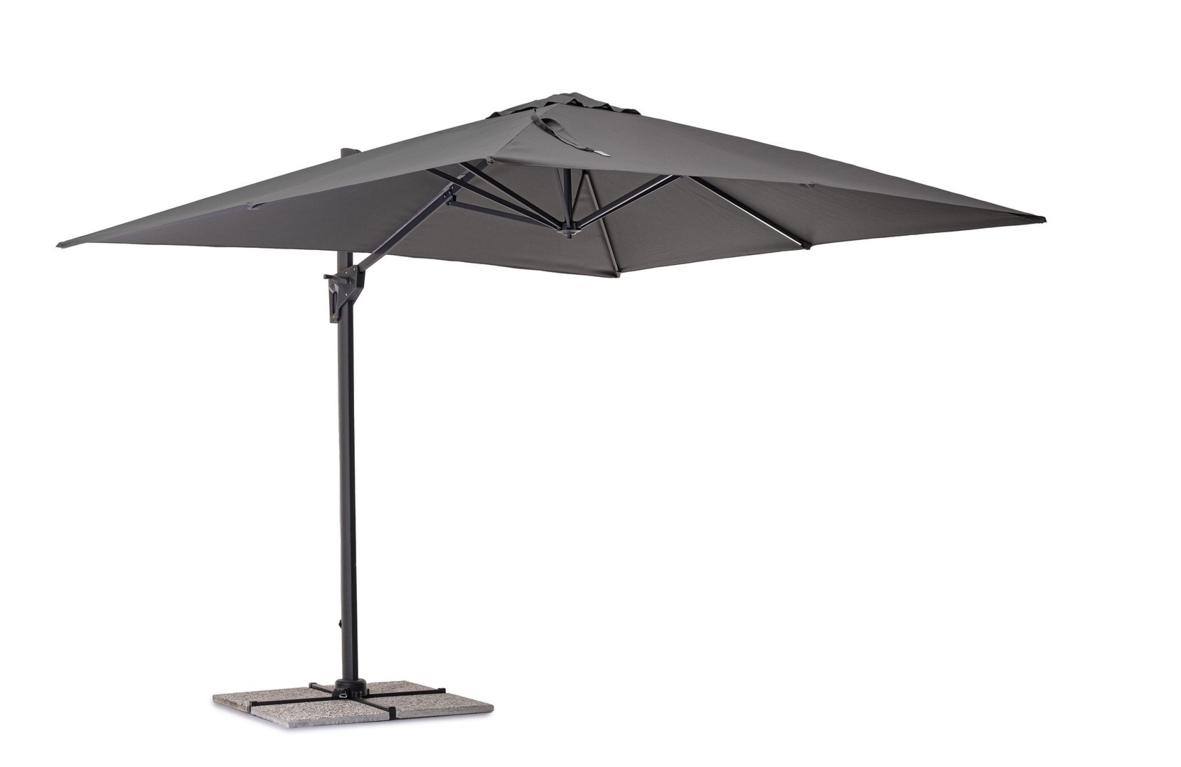 Parasol z nogą boczną PORTO antracytowy 300x300 aluminiowy Bizzotto
