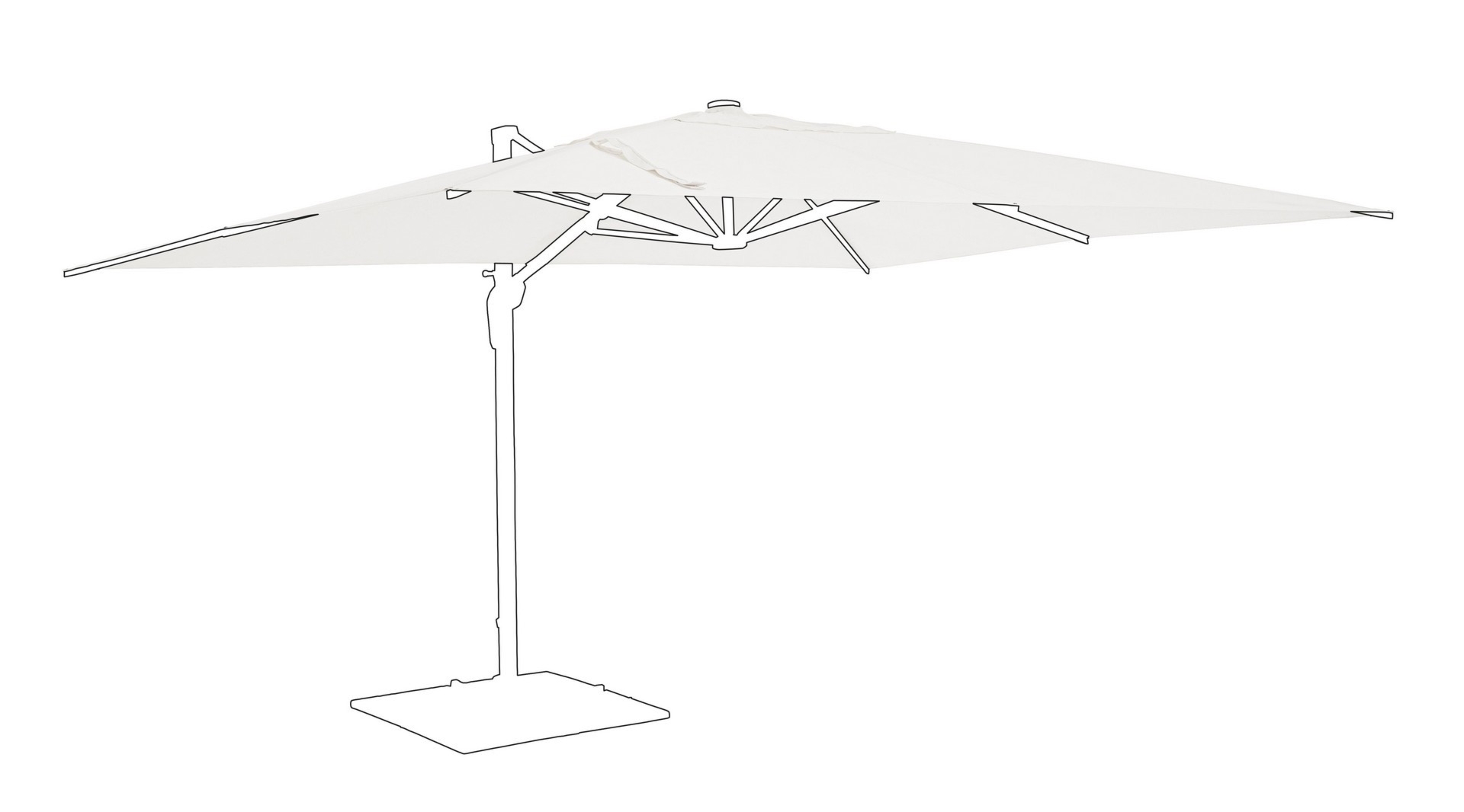 Poszycie do parasola VEGA VEGA biały 400x300 z poliamidu Bizzotto