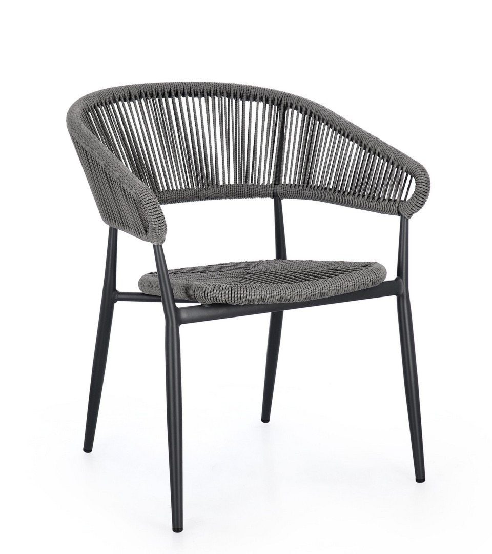 Krzesło ogrodowe ALGAIDA antracyt/szary 62x64 aluminiowe Bizzotto