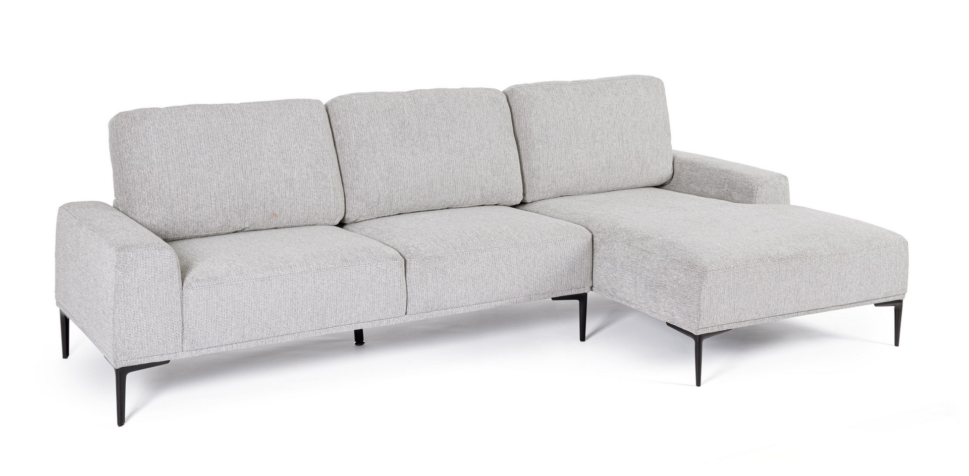 Sofa Washington jasnoszary 260x135x83cm drewno eukaliptusowe stal PU Bizzotto