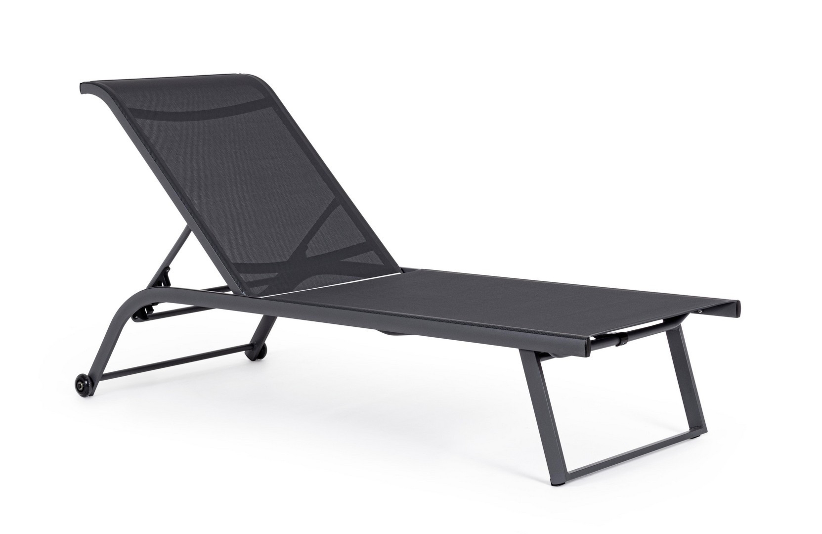 Leżak ogrodowy z kółkami TAYLOR antracytowy 70x182 aluminiowy Bizzotto