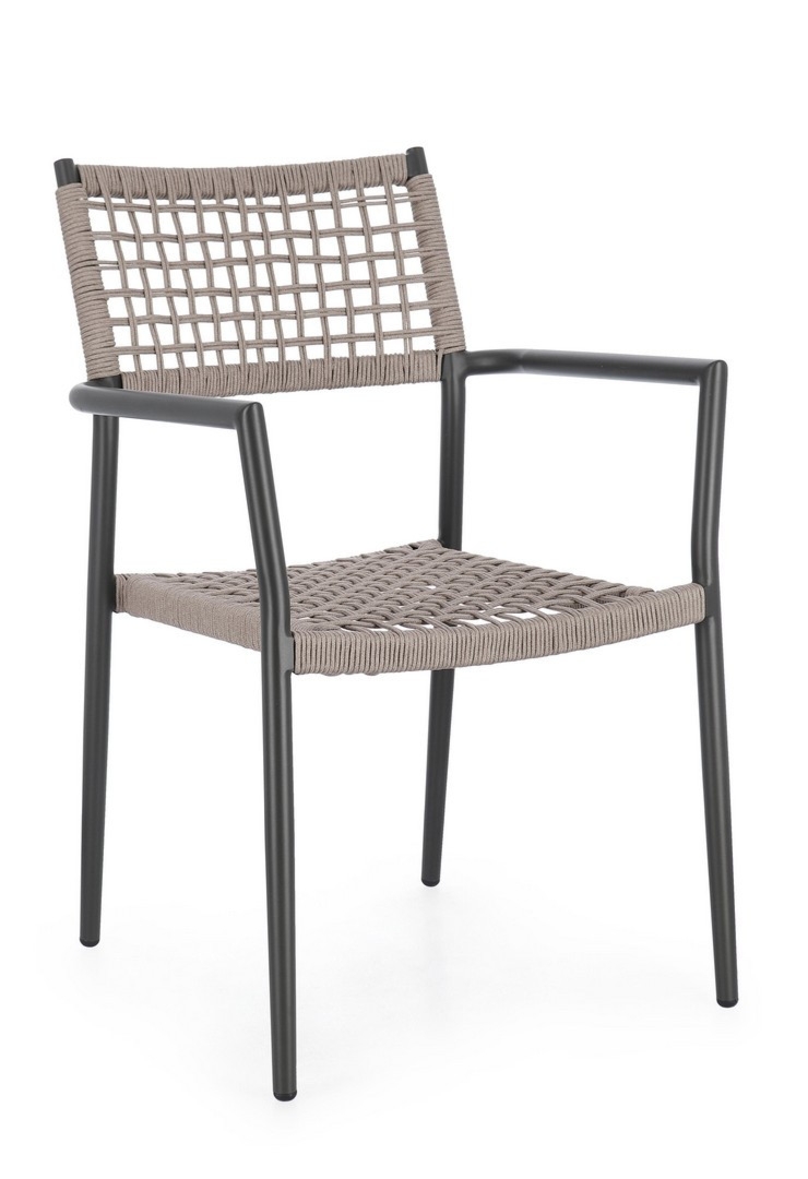 Krzesło ogrodowe CALETA antracyt-beż 56x60 aluminiowe Bizzotto