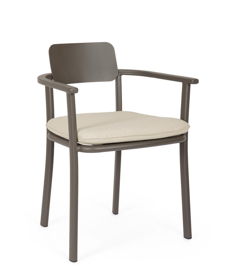 Krzesło ogrodowe MAKENA kakaowy 56x53 aluminiowe Bizzotto