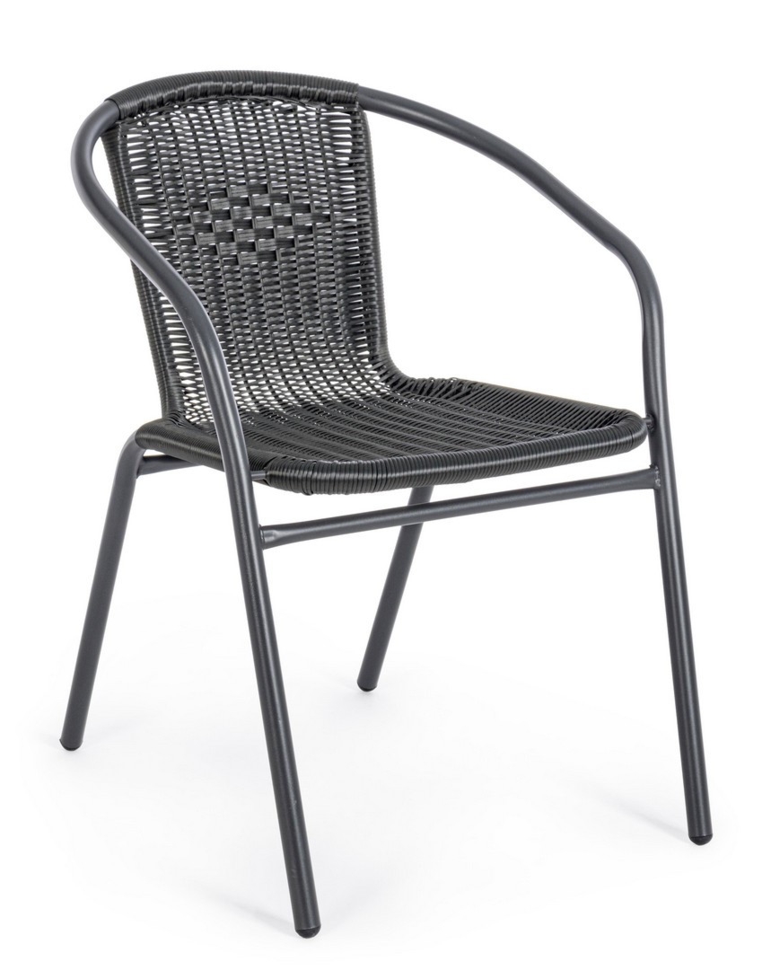 Krzesło ogrodowe RIPLEY czarne 53x58 stalowe Bizzotto