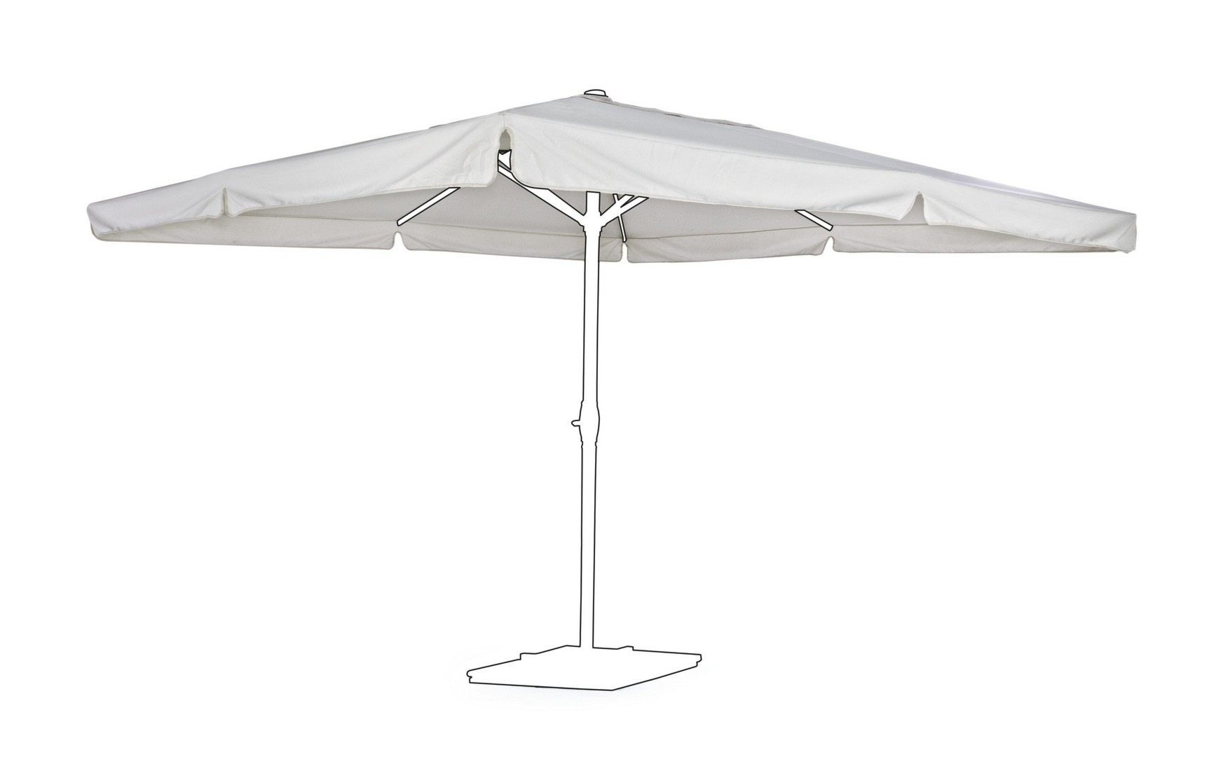 Poszycie do parasola ALGHERO ALGHERO jasnoszare 400x400 z poliamidu Bizzotto