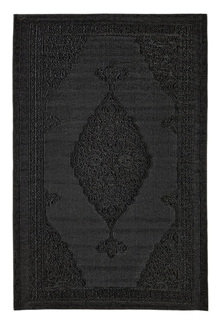 Dywan zewnętrzny DELBAR czarny 120x180 z polipropylenu Bizzotto