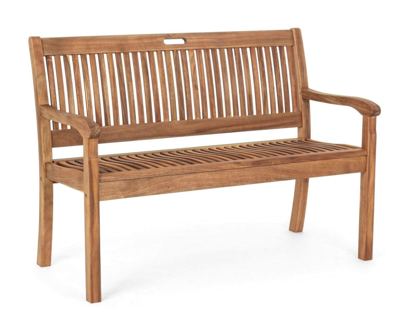 Ławka ogrodowa 2 osobowa NOEMI brąz 120x60 z drewna akacjowego Bizzotto