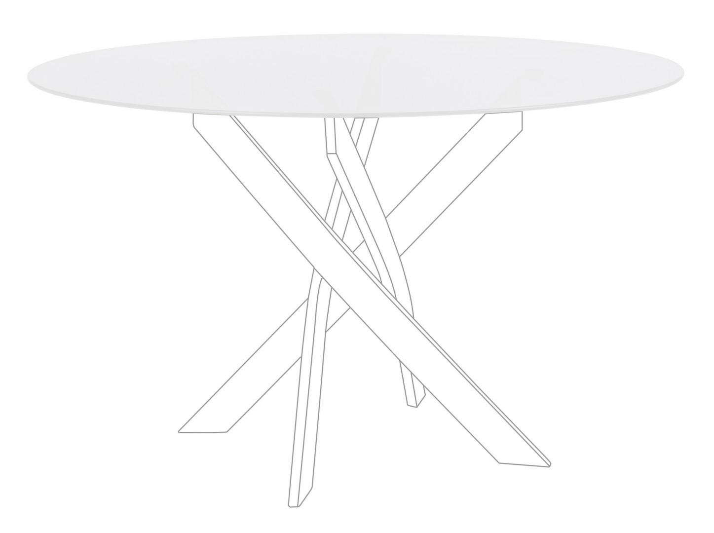 Stół George ultra białe Ø120cm szkło hartowane 8mm Bizzotto