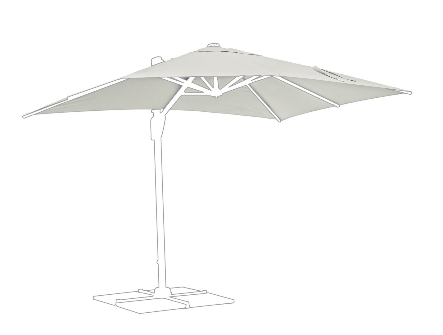 Poszycie do parasola EDEN EDEN złamana biel 300x200 z poliamidu Bizzotto