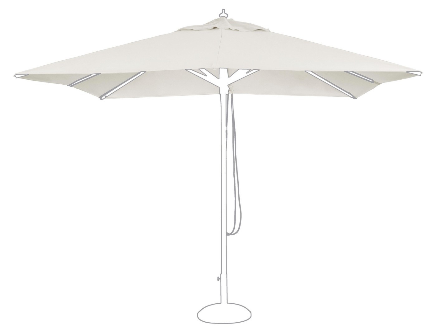 Poszycie do parasola ECLIPSE ECLIPSE naturalny 300x300 z poliamidu Bizzotto