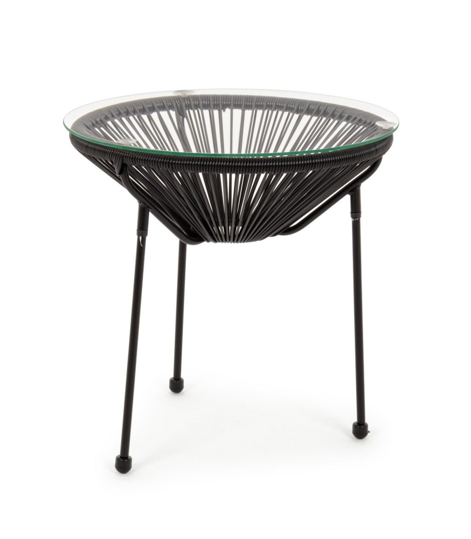 Stolik kawowy PARKER czarny Ø50 stalowy Bizzotto