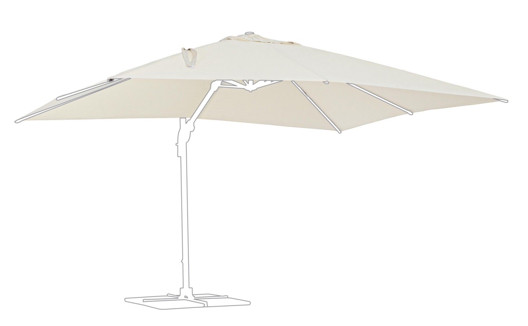 Poszycie do parasola ORION ORION beżowe 400x300 z poliamidu Bizzotto