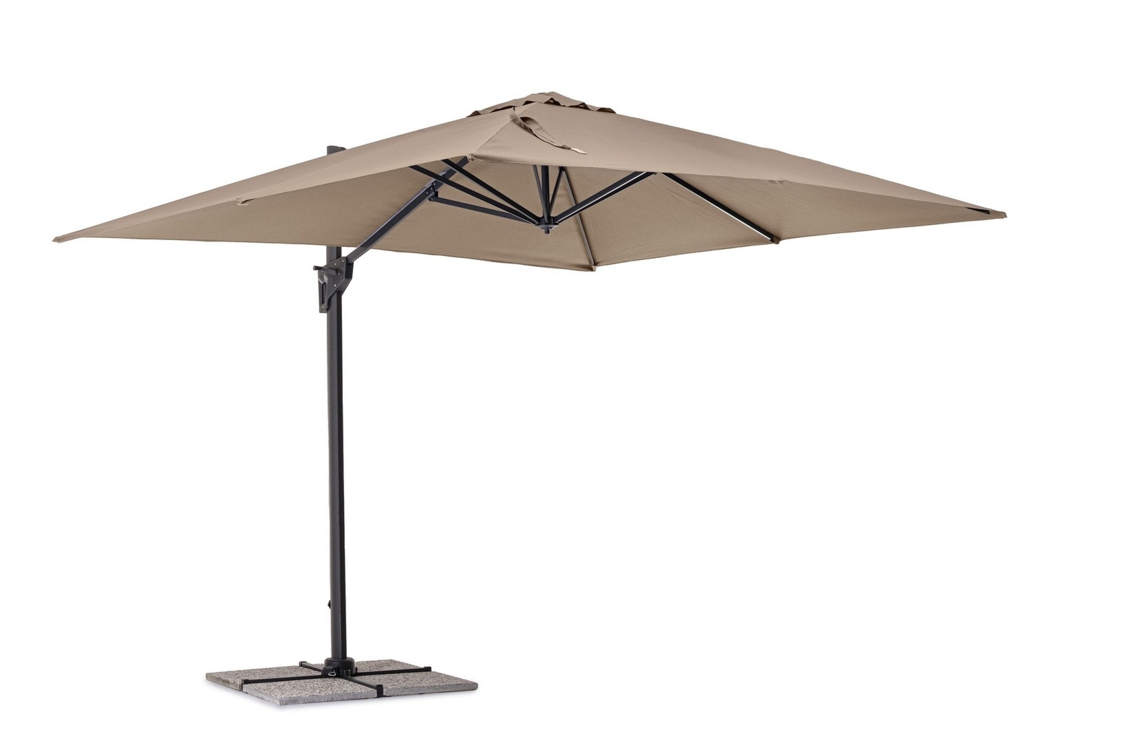 Parasol z nogą boczną PORTO taupe 300x300 aluminiowy Bizzotto