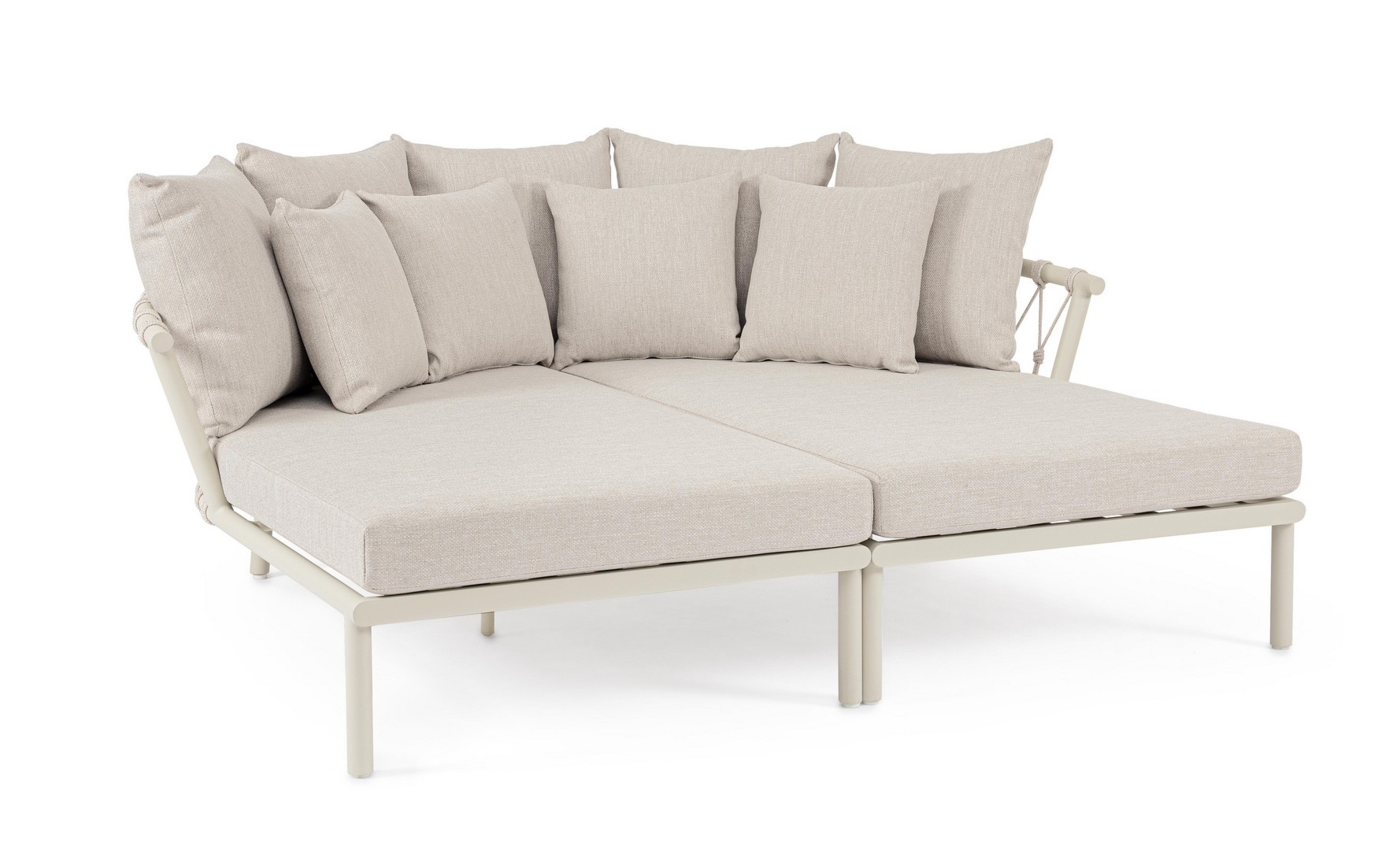 Łóżko ogrodowe LANAI piaskowe 101.3x178.5 aluminowe olefin Bizzotto