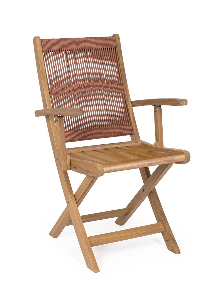 Krzesło ogrodowe DANUBIO koralowe 51.5x61 drewno akacjowe Bizzotto