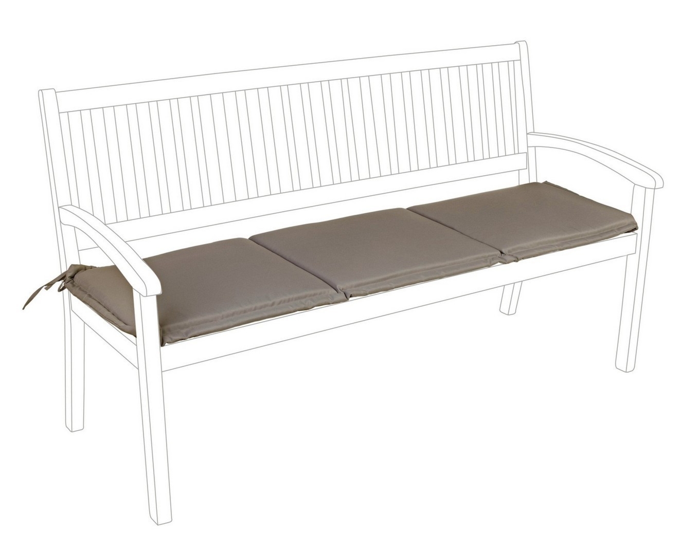 Poduszka na ławkę CHOCO brązowa 153x48 wodoodporna z poliestru Bizzotto