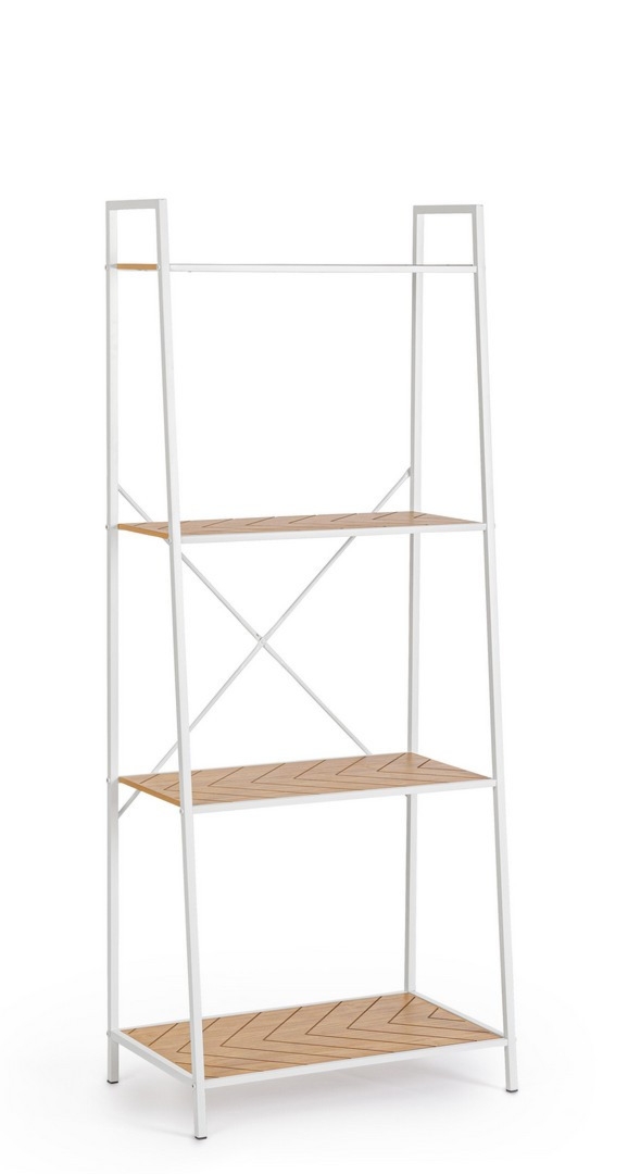 Regał Haldor naturalny 60,5x36x150cm stal i MDF Bizzotto