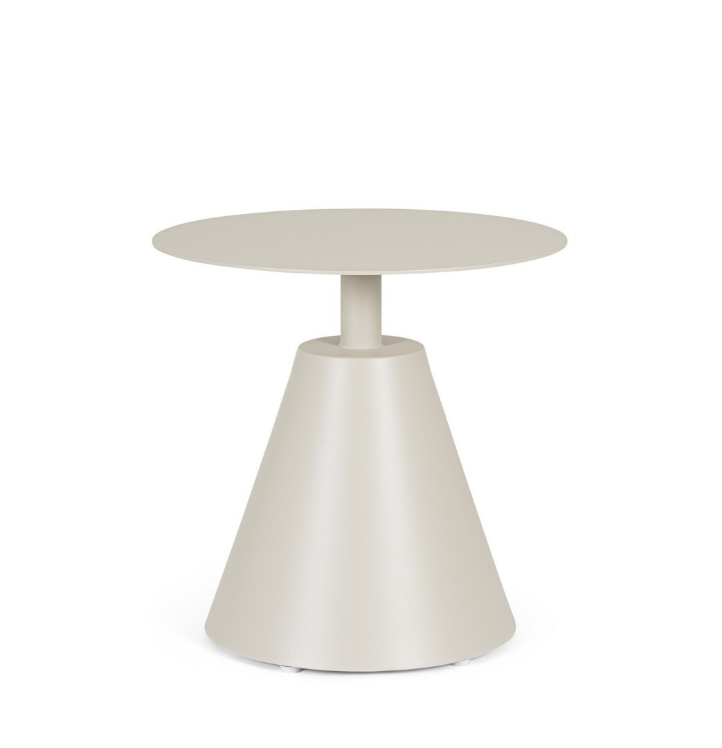 Stolik kawowy okrągły ALOHA piaskowy Ø50 aluminiowy Bizzotto