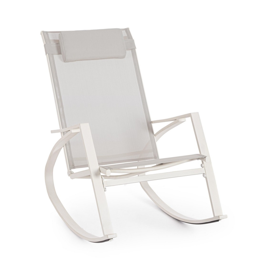 Fotel bujany ogrodowy ERCOLANO szary 60x107 stalowy Bizzotto