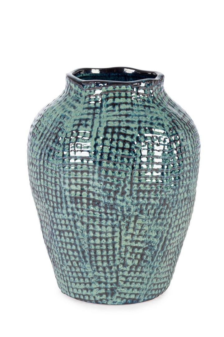 Wazon SAWAN niebiesko-zielona Ø27 z terakoty Bizzotto