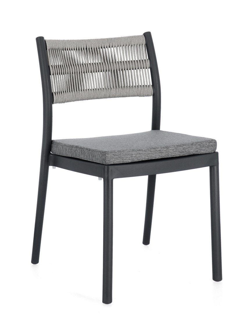 Krzesło ogrodowe ALVIN antracyt / jasnoszary 49.5x52.5 z polipropylenu Bizzotto